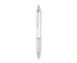 Recycled plastic ballpoint pen with blue ink for trade fairs colour white