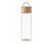 Bottle with leak-proof bamboo cap and handle, 500 ml colour transparent