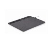 Mouse pad with wireless charger and phone holder in dark gray colour dark grey