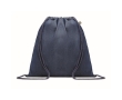 Cotton denim drawstring bag for trade fairs, 250 g/m2 colour blue