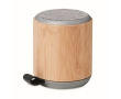 Speaker with bamboo housing and carrying loop for hanging colour wood