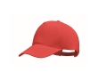 5-panel organic cotton baseball cap, 250 g/m2 colour red