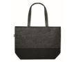 Shopping bag made of RPET felt with coloured bottom colour dark grey