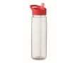 Bottle with foldable mouthpiece made of PP with straw, 650 ml colour red