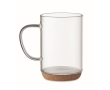Cup for coffee / tea. Borosilicate glass and cork base, 400 ml colour transparent