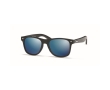 Sunglasses with black bamboo temples, UV400 protection colour blue