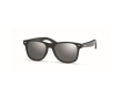Sunglasses with black bamboo temples, UV400 protection colour shiny silver