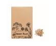 Seed packet with poppies, for promotional gifting colour beige