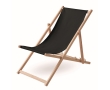 Comfortable wooden deck chair with canvas covering colour black