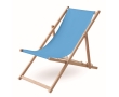 Comfortable wooden deck chair with canvas covering colour turquoise