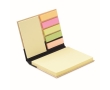 Sticky notes in various sizes in a notepad with a bamboo cover colour black