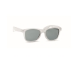 Sunglasses with recycled RPET frame, UV400 protection colour transparent white