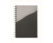 Lined notebook with ring binding made of recycled plastic, A5 colour black