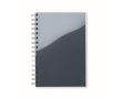 Lined notebook with ring binding made of recycled plastic, A5 colour blue