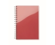 Lined notebook with ring binding made of recycled plastic, A5 colour red