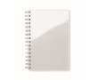 Lined notebook with ring binding made of recycled plastic, A5 colour white