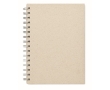 Notebook with spiral binding, cover & lined grass paper pages colour beige
