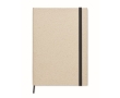 Notebook with hard cover and lined, grass paper pages, A5 colour beige