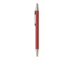 Eco-friendly ballpoint pen in recycled aluminium with blue ink colour red