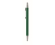 Eco-friendly ballpoint pen in recycled aluminium with blue ink colour green