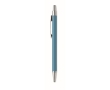 Eco-friendly ballpoint pen in recycled aluminium with blue ink colour turquoise