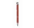 Recycled aluminium ballpoint pen with blue ink colour red