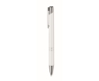 Recycled aluminium ballpoint pen with blue ink colour white