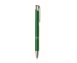 Recycled aluminium ballpoint pen with blue ink colour green