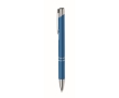 Recycled aluminium ballpoint pen with blue ink colour turquoise