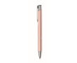 Recycled aluminium ballpoint pen with blue ink colour rose gold