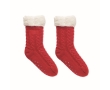 Red non-slip Christmas style socks in gift box (size 36-39) colour red