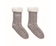 Red non-slip Christmas style socks in gift box (size 36-39) colour grey