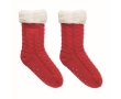 Lined, knitted stockings with non-slip dots (size 40-43) colour red