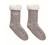 Lined, knitted stockings with non-slip dots (size 40-43) colour grey