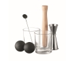 7-piece stainless steel cocktail set, glasses, stirrers & more colour silver