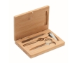 Nail care set in stainless steel with bamboo box colour wood