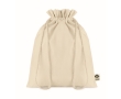 Medium organic cotton, drawstring gift bag, 105 g/m2 colour natural