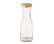 Large branded glass bottle with cork cap, 1 L colour transparent