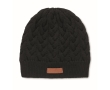 Knitted hat made of RPET in black or white colour black