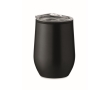 Double-walled steel drinking cup with transparent lid, 350 ml colour black