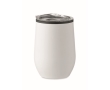 Double-walled steel drinking cup with transparent lid, 350 ml colour white