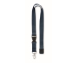Lanyard with removable buckle and safety lock colour blue