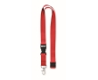 Lanyard with removable buckle and safety lock colour red