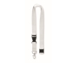 Lanyard with removable buckle and safety lock colour white