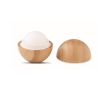 Round natural lip balm in bamboo container, SPF 10 colour wood