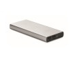 External aluminium charger with fast charge tech, 10,000 mAh colour matt silver