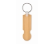 Affordable bamboo keyring with a chip for shopping cart shape colour wood