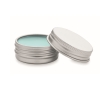 Vegan vanilla flavour lip balm tin, SPF 10 colour light blue