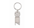 Metal shopping trolley coin keyring with bottle opener colour matt silver