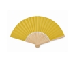 Wooden fan in different colours colour yellow
